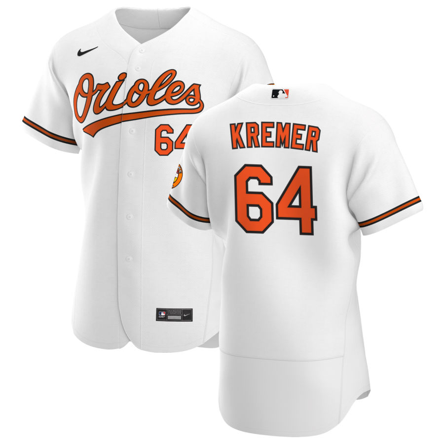 Baltimore Orioles 64 Dean Kremer Men Nike White Home 2020 Authentic Player MLB Jersey